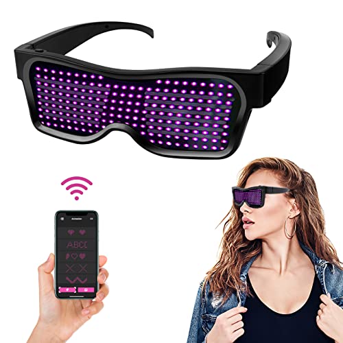 Victop LED Partybrille für Männer Frauen Light Up LED Brille Programmierbar Leuchtbrille Bluetooth Rave Brille Schrift Visor Glasses mit Text Graffiti Animation Rhythmus für Festival Cosplay Bar Club Victop LED Partybrille für Männer Frauen Light Up LED Brille Programmierbar Leuchtbrille Bluetooth Rave Brille Schrift Visor Glasses mit Text Graffiti Animation Rhythmus für Festival Cosplay Bar Club von Victop