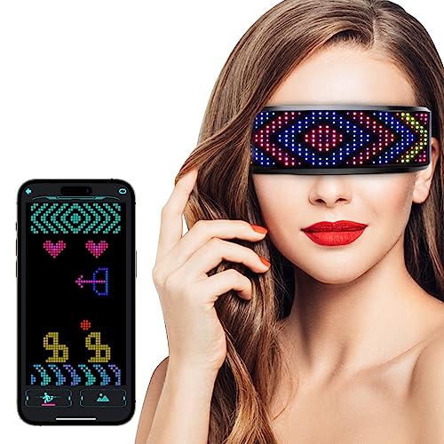 Victop Leuchtende Brille für Herren Damen, LED Brille Programmierbare Party Brille USB Wiederaufladbar Leuchtende Sonnenbrillemit DIY Text Animation Srhythmus für Karneval Bar Club Festival Victop Leuchtende Brille für Herren Damen, LED Brille Programmierbare Party Brille USB Wiederaufladbar Leuchtende Sonnenbrillemit DIY Text Animation Srhythmus für Karneval Bar Club Festival von Victop