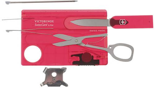 Victorinox SwissCard Lite 0.7300.T Taschenwerkzeug-Set Anzahl Funktionen 13 Rubin (transparent) von Victorinox