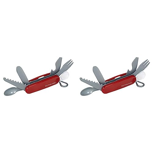 Victorinox Theo Klein 2805 Schweizer Taschenmesser I Spielzeug-Taschenmesser für Kinder mit 6 Werkzeugen und Besteck I Spielzeug für Kinder ab 3 Jahren (Packung mit 2) von Victorinox