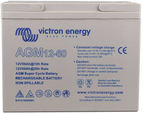 Victron Energy Deep Cycle BAT412350084 Bleiakku 12V 38Ah Blei-Vlies (AGM) (B x H x T) 197 x 170 x 16 von Victron Energy