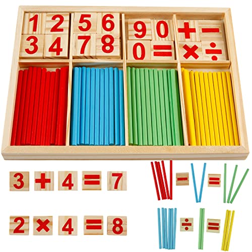 Victse Montessori Mathematik Spielzeug, Mathe Spielzeug Rechenstäbchen, Holz Mathematisches Spielzeug, Pädagogisches Mathe-Spielzeug für die frühe Motorik Entwicklung Ausbildung Ihres Kindes von Victse