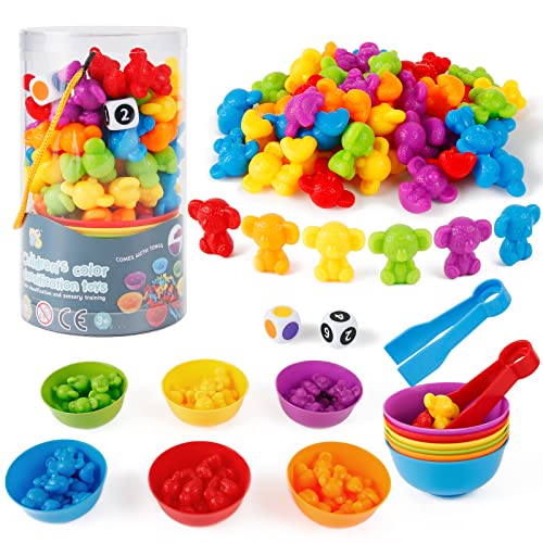 Victse Montessori Spielzeug 3 Jahre, Montessori Lernspielzeug, Farbkombinationsspiel, Spielzeug, mathematische Fähigkeiten und Sortierung, Lernspielzeug (Koala) von Victse
