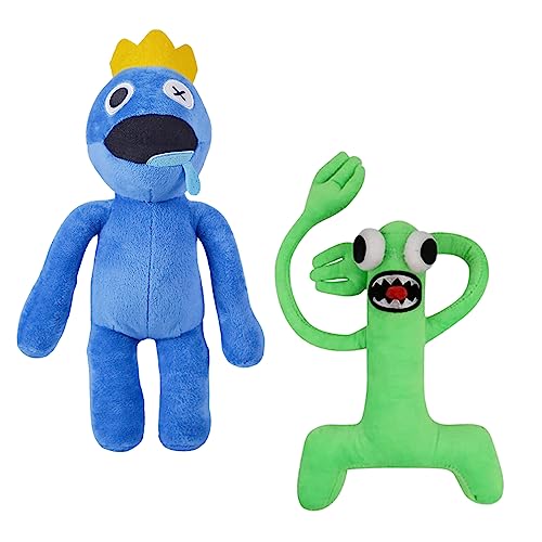 2PCs Rainbow Friends Plüsch. Regenbogen Freunde Plüschpuppen. Weiche Puppe Regenbogenfreunde als Geschenk für Jungen und Mädchen. Blue und Green. von Vicyol S&D