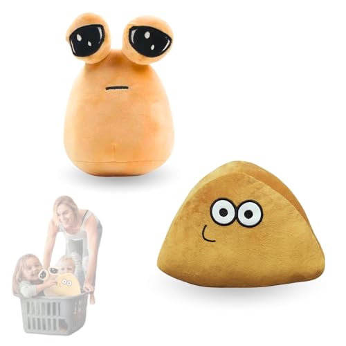 2X Plüsch Puppe Pou. Kawaii Plüschtier. Baumwoll-Spielzeug für Alle Altersgruppen. My Pet Alien Plüschpuppe. Trauriges und Realistisches Alien Pack. von Vicyol S&D