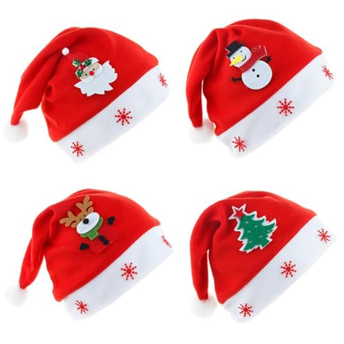 Vidillo Weihnachtsmütze Nikolausmütze 4 Stück Unisex Rot Verdickter Samt Santa Hat-Weihnachten Classic Hat Weihnachtsmütze Santa Mütze Neujahr Festliche Weihnachtskostüm Party für Erwachsene Kinder Vidillo Weihnachtsmütze Nikolausmütze 4 Stück Unisex Rot Verdickter Samt Santa Hat-Weihnachten Classic Hat Weihnachtsmütze Santa Mütze Neujahr Festliche Weihnachtskostüm Party für Erwachsene Kinder von Vidillo