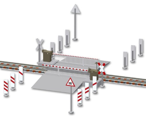 Viessmann 5104 - H0 Bahnschranke mit Behang, vollautomatisch von Viessmann