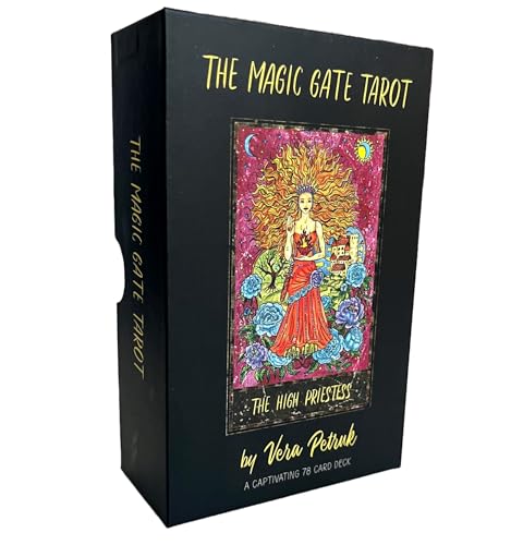The Magic Gate Tarot von Vera Petruk | übergroße Karten (7,6 x 12,7 cm) | vergoldete Kanten | ordnungsgemäß lizenziert zur Unterstützung des Künstlers | mit Anleitung (evtl. nicht in deutscher von Vieux Monde Express