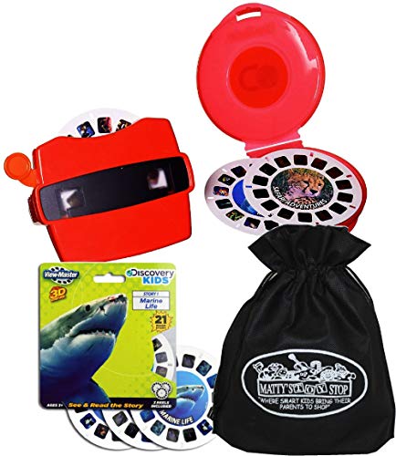 View-Master Classic 3D Adventures Discovery Box Set & Marine Life Refill Geschenkset Bundle mit Bonus Matty's Toy Stop Aufbewahrungstasche – 2 Stück von View Master