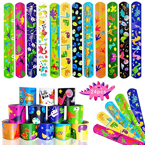 Viicoor - 24 Stück Dinosaurier Armbänder für Partys, Schulpreise, Geburtstagsgeschenke, Bulk-Partygeschenke (10 Dinosaurier, 24 Stück) von Viicoor