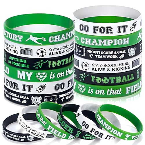 Viicoor Silikonarmband Set, 24 Stück, Weihnachten Stil, für Spielthemenparty (Football-24P) von Viicoor