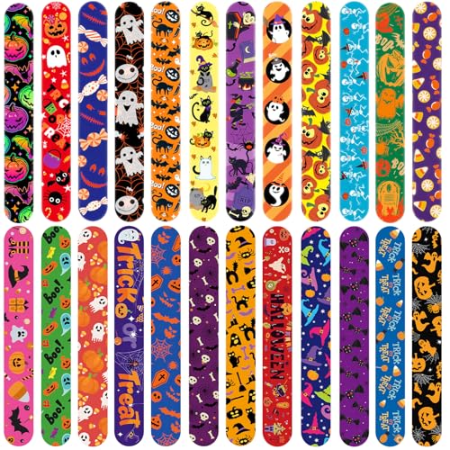 Viicoor Slap Armbänder, 24 Stück, Snap Bands für Kinder (Halloween-24P) von Viicoor