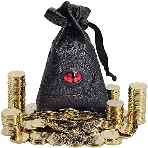 Viipha DND Fantasy Münzen 50 Antik Gold Metall Schatzmarken mit Ledertasche - Gaming Loot, Zubehör & Requisiten Viipha DND Fantasy Münzen 50 Antik Gold Metall Schatzmarken mit Ledertasche - Gaming Loot, Zubehör & Requisiten von VIIPHA