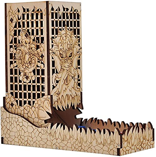 Viipha DND Würfelturm mit Tablett, Holz, lasergeätzt, Cthulhu, tragbarer und zusammenklappbarer Würfelroller, perfekt für Brettspiel und Tisch-RPG Viipha DND Würfelturm mit Tablett, Holz, lasergeätzt, Cthulhu, tragbarer und zusammenklappbarer Würfelroller, perfekt für Brettspiel und Tisch-RPG von VIIPHA