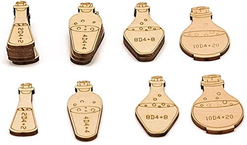 Healing Potion Tokens Set aus 21 Holzsteinen, lasergeschnitten und geätzt, DND-Zubehör für Dungeons and Dragons 5th Edition Healing Potion Tokens Set aus 21 Holzsteinen, lasergeschnitten und geätzt, DND-Zubehör für Dungeons and Dragons 5th Edition von VIIPHA