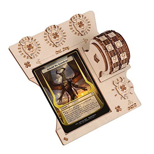 MTG Commander EDH Command Zone Tablett mit Lebenszähler aus Holz kompatibel mit Magic The Gathering von CZYY
