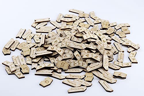 Viipha MTG Fähigkeits- und +1/+1 Zähler Set von 123 Holz Keyword, Magic Tokens kompatibel mit Magic The Gathering von VIIPHA