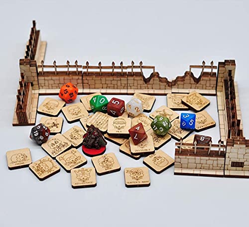 Statusmarkierungen aus Holz, mit fantastischen Totenkopf-Symbolen, tolles DM-Werkzeug für Dungeons & Dragons, Pathfinder und RPG-Miniaturen, 116 Stück von Viipha