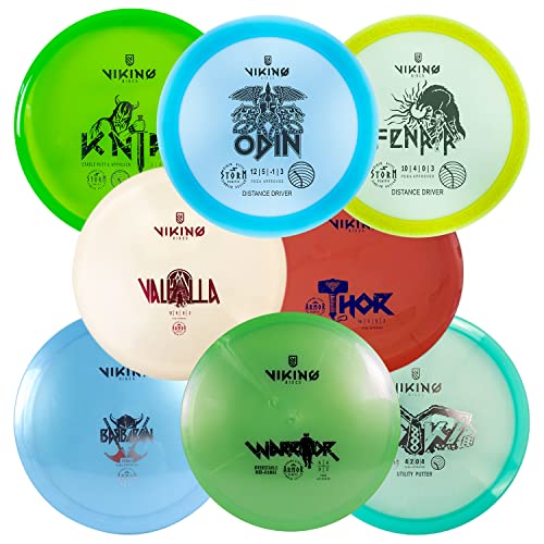 Viking Discs Tournament Disc Golf Set - 8 Frisbee-Scheiben für Jede Entfernung, PDGA zugelassen - Funsport im Freien für Erwachsene und Kinder - Putter, Mid-Range, Fairway Driver, Distance Driver von Viking Discs