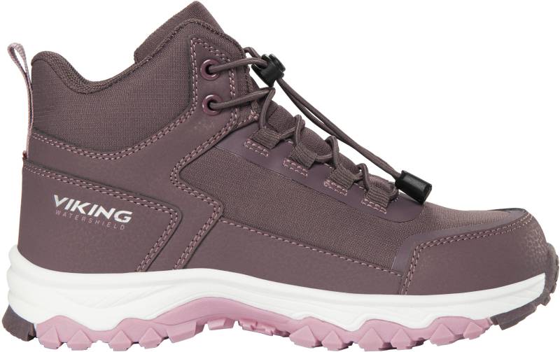 Viking Akkarvik Mid SL WP Gefütterte Kinder Sneaker, Plum/Pink, 33, Kinderschuhe von Viking