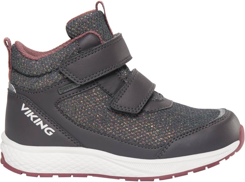 Viking Bouncy Glitzer Mid 2V GTX Kinder Sneaker, Charcoal, 23, Kinderschuhe von Viking