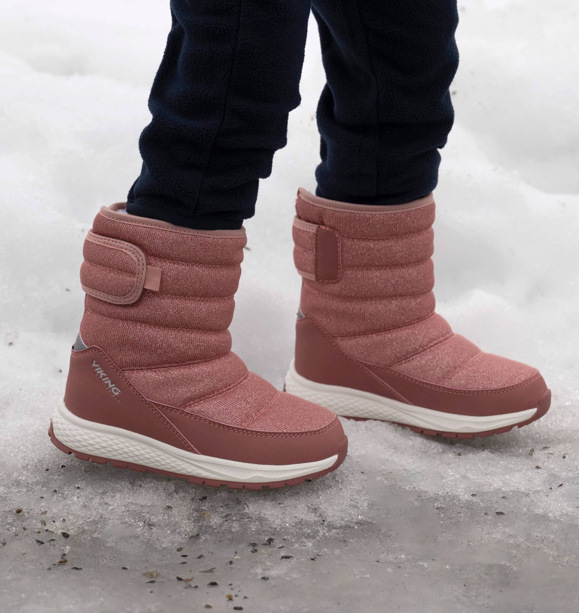 Viking Equip Glitter Pull-On WP Winterstiefel, Rosa, 23 von Viking
