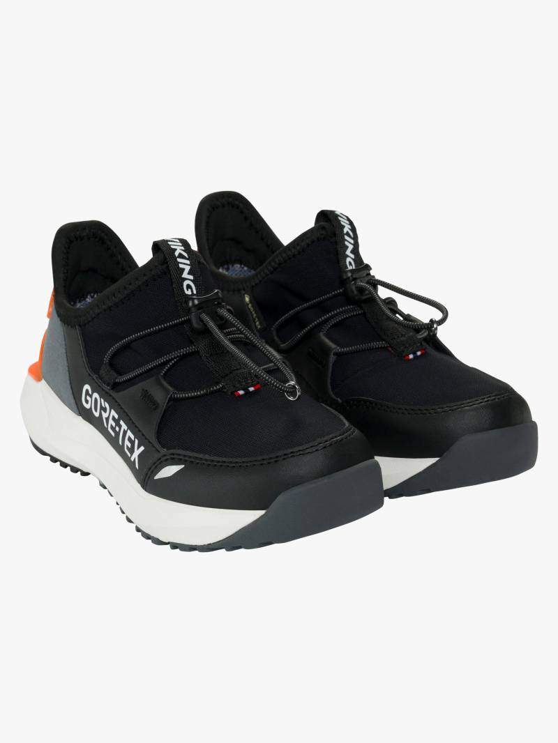 Viking QuickGo SL GTX Kinder Sneaker, Black/Orange, 38, Kinderschuhe von Viking