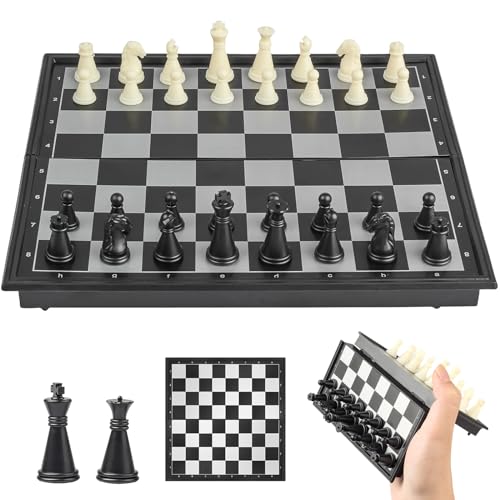 Vikutu - Magnetisches Reise-Schachspiel, 5,9 Zoll, tragbar, kleines und faltbares Mini-Schachspiel, Taschenformat von Vikutu