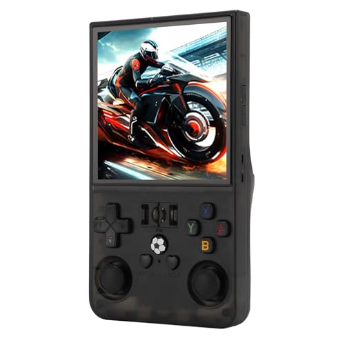 R36MAX Handheld Spielkonsole, 4in IPS Bildschirm Retro Spiele Konsole, wiederaufladbare Klassische 4000mAh 60+ Simulatoren Handheld Spielkonsole (64GB) von Vikye