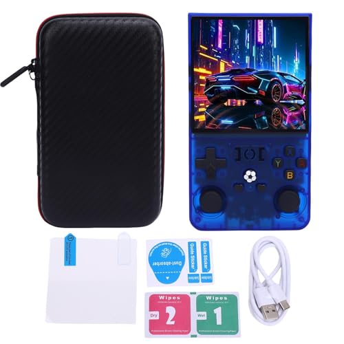 Vikye R36MAX Handheld Game Console, 4in Retro Games -Konsole, Wiederaufladbare Klassische 4000 -mAh -Doppel -Joysticks Handheld -Gaming -Konsole, Blue (64G) von Vikye