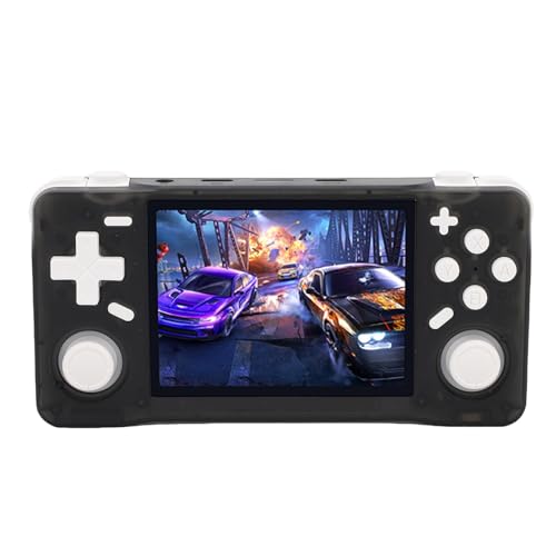 Vikye XF35H Handheld -Spielkonsole, 3,5 -Zoll -Retro -Spielekonsole, Wiederaufladbare Klassische 4000 -mAh -Doppel -Joysticks Handheld -Gaming -Konsole (Transparentes Schwarz #17) von Vikye