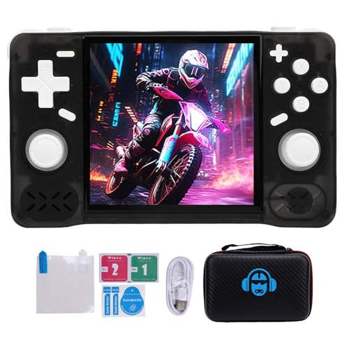 Vikye XF40H Handheld Game Console, 4in Retro Games -Konsole, Wiederaufladbare Klassische 4000 -mAh -Doppel -Joysticks -Handheld -Gaming -Konsole (Transparentes Schwarz #15) von Vikye