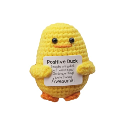 VilaGi Emotionale Unterstützungsente, lustige positive Enten-Geschenke, gestrickte Häkelpuppe mit positiver Karte für Damen, Herren, Kinder, niedliches Geschenk zur emotionalen Unterstützung VilaGi Emotionale Unterstützungsente, lustige positive Enten-Geschenke, gestrickte Häkelpuppe mit positiver Karte für Damen, Herren, Kinder, niedliches Geschenk zur emotionalen Unterstützung von VilaGi