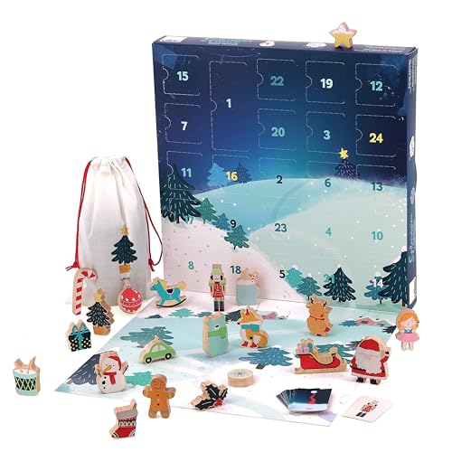 VILAC - Adventskalender Touch et Finde – Spielzeug für Kleinkinder – 1 Adventskalender aus Holz und Karton – Lernspiele für Kinder aus Holz – Spielzeug für Kinder ab 2 Jahren – 1223 von VILAC