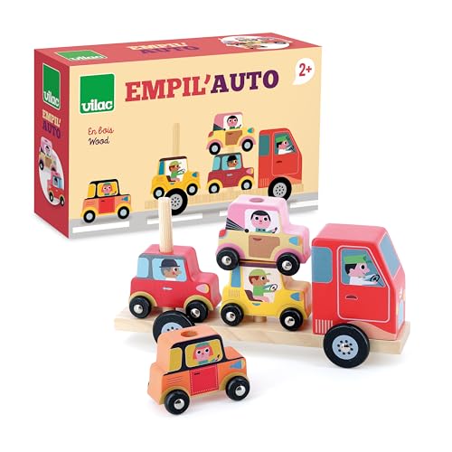 VILAC Ingela P.Arrhenius 4-teiliges Auto aus Holz – 1 LKW + 1 Anhänger aus Holz + 4 Fahrzeuge aus Holz. – Lernspiele für Kinder aus Holz – Spielzeug für Kinder ab 2 Jahren – 7636 VILAC Ingela P.Arrhenius 4-teiliges Auto aus Holz – 1 LKW + 1 Anhänger aus Holz + 4 Fahrzeuge aus Holz. – Lernspiele für Kinder aus Holz – Spielzeug für Kinder ab 2 Jahren – 7636 von Vilac