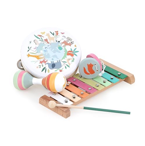 VILAC - Musik-Set Tiere der Welt – Sarah Betz – Musikspielzeug – Lernspiele für Kinder aus Holz – Spielzeug für Kinder ab 3 Jahren – 7114 von Vilac