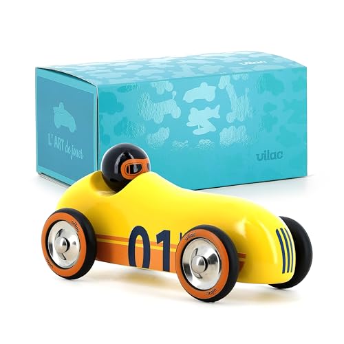 VILAC - Old Sport Compet' gelb – Imitation – Trafic – 1 Auto aus Holz Old Sport Compet' gelb – Lernspiele für Kinder aus Holz – Spielzeug für Kinder ab 2 Jahren – 2290Y von Vilac