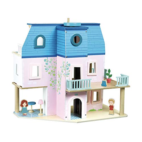Vilac 6316 Ma Maison de poupée Mein Puppenhaus, Blau und Rosa, 50 x 45 x 13 cm von Vilac