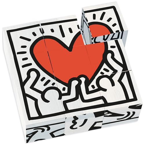 Vilac Keith Haring 9 Würfel – entwickelt die Motorik und die Geschicklichkeit – Lernspiel für Kinder – Holzwürfel für Kinder – 9227, Mehrfarbig von Vilac