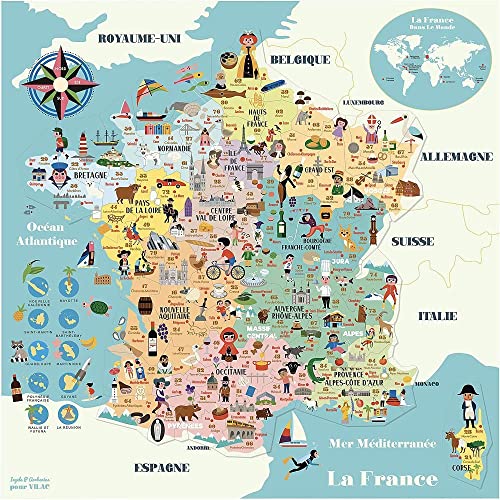 Vilac Magnetische französische Karte Ingela P.A – ab 5 Jahren – 7611, Mehrfarbig von Vilac