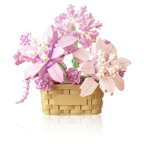 Mini Blumen Bauklotz Set,Blumenblöcke Spielzeug,Pflanzen und Sukkulenten Spielzeug,Bauklotz Blumentopf,Botanische Sammlung Geburtstagsgeschenk (Veilchen 201Pcs) von Vilbocr