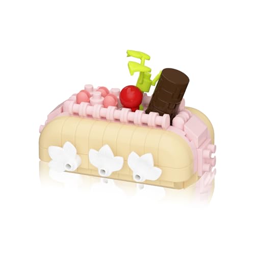 Vilbocr Dessert Bausteine, Kreative Stadt Lebensmittel Spielzeug Set ,Mini Kuchen Geschenk Party Spiel Zubehör, Osterei Füller für Kinder (Cherry Hug 184Pcs) von Vilbocr