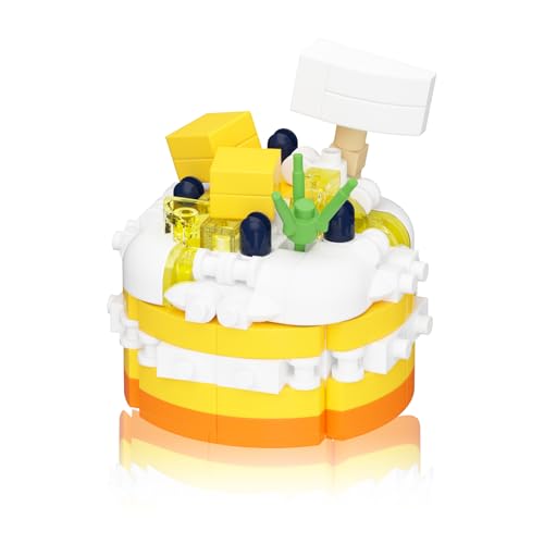 Vilbocr Dessert Bausteine, Kreative Stadt Lebensmittel Spielzeug Set ,Mini Kuchen Geschenk Party Spiel Zubehör, Osterei Füller für Kinder (Mangokäse 194Pcs) von Vilbocr