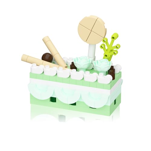 Vilbocr Dessert Bausteine, Kreative Stadt Lebensmittel Spielzeug Set ,Mini Kuchen Geschenk Party Spiel Zubehör, Osterei Füller für Kinder (Minzpudding 189Pcs) von Vilbocr