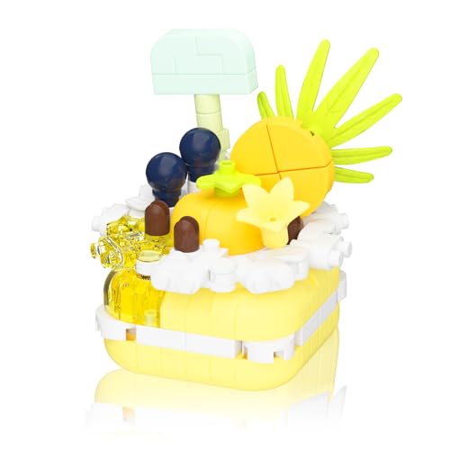 Vilbocr Dessert Bausteine, Kreative Stadt Lebensmittel Spielzeug Set ,Mini Kuchen Geschenk Party Spiel Zubehör, Osterei Füller für Kinder (Zitronenmousse 188Pcs) von Vilbocr