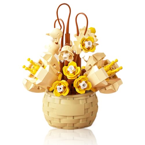 Vilbocr Mini Blumen Bauklotz Set,Blumenblöcke Spielzeug,Pflanzen und Sukkulenten Spielzeug,Bauklotz Blumentopf,Botanische Sammlung Geburtstagsgeschenk (Bluebell 162Pcs) von Vilbocr