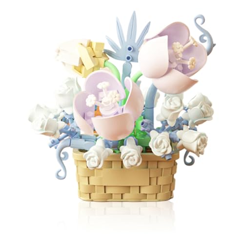 Vilbocr Mini Blumen Bauklotz Set,Blumenblöcke Spielzeug,Pflanzen und Sukkulenten Spielzeug,Bauklotz Blumentopf,Botanische Sammlung Geburtstagsgeschenk (Narzisse 166Pcs) von Vilbocr