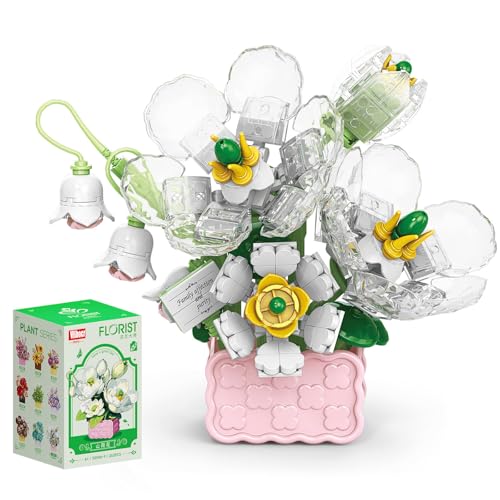 Vilbocr Miniatur Botanische Bausteine Sammlung Büro Weihnachten Geburtstag Party Künstliche Blumen Getrocknete Blume Dekoration Blumen Gebäude Spielzeug Valentinstag und Muttertag (Berglotus) von Vilbocr