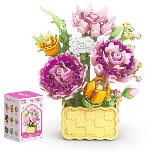 Vilbocr Miniatur Botanische Bausteine Sammlung Büro Weihnachten Geburtstag Party Künstliche Blumen Getrocknete Blume Dekoration Blumen Gebäude Spielzeug Valentinstag und Muttertag (Nelken) von Vilbocr