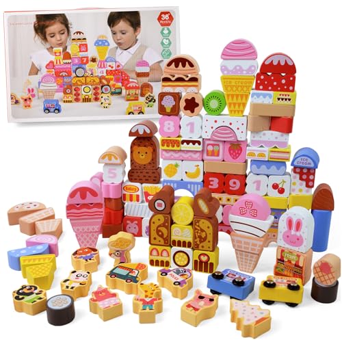 Vileafy 116pcs Holzbausteine für Kleinkinder 3-5 Jahre alt, Eiscreme-Stapelblock-Sets, Sommergeschenke für Mädchen Geburtstag, Tochter, Nichte, Enkelin Vileafy 116pcs Holzbausteine für Kleinkinder 3-5 Jahre alt, Eiscreme-Stapelblock-Sets, Sommergeschenke für Mädchen Geburtstag, Tochter, Nichte, Enkelin von Vileafy